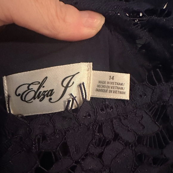 Eliza J Navy Lace Fit and Flare Dress - Picture 4 of 5